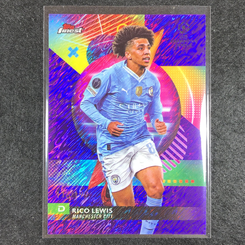2023-24 UEFA Club Comp Finest RICO LEWIS Base Purple Shimmer 116/199 #116