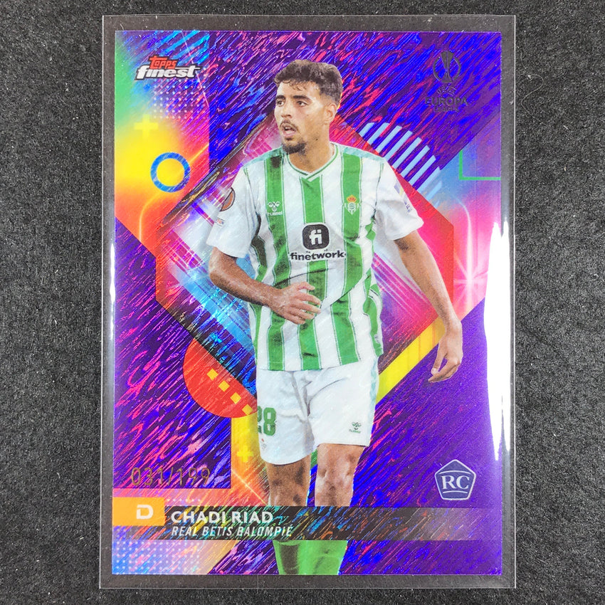 2023-24 UEFA Club Comp Finest CHADI RIAD Rookie Base Purple Shimmer 31/199 #128