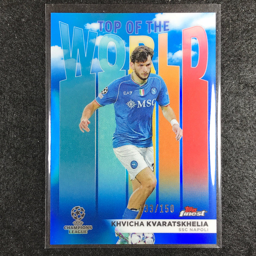2023-24 UEFA Club Comp Finest KVARATSKHELIA Top of the World Blue 133/150