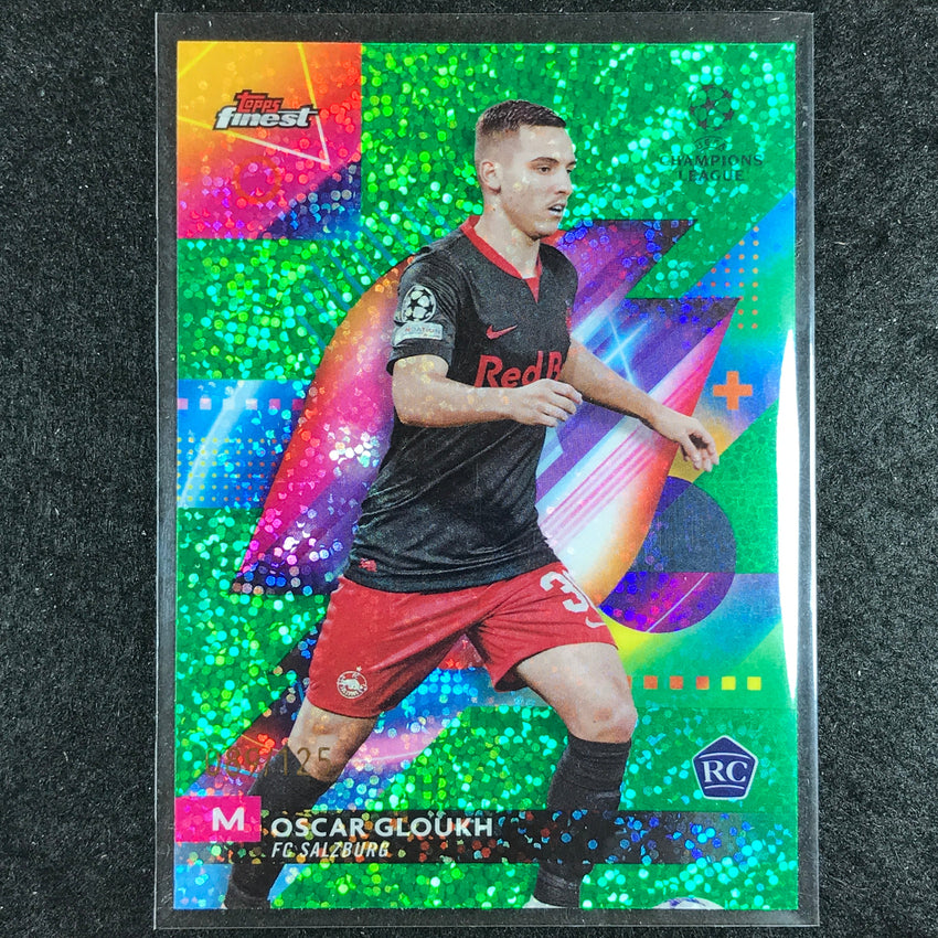 2023-24 UEFA Club Comp Finest OSCAR GLOUKH Rookie Base Speckle Green 89/125 #41
