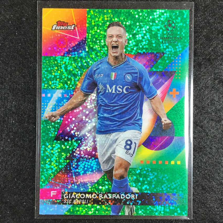 2023-24 UEFA Club Comp Finest GIACOMO RASPADORI Base Speckle Green 15/125 #56