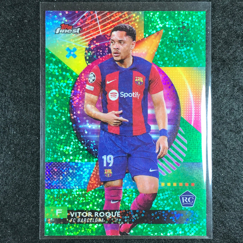 2023-24 UEFA Club Comp Finest VICTOR ROQUE Rookie Speckle Green 42/125 No. 125