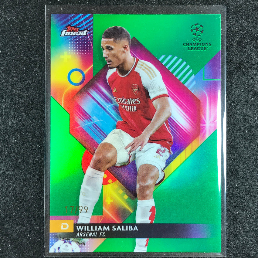 2023-24 UEFA Club Comp Finest WILLIAM SALIBA Base Green 17/99 No. 39