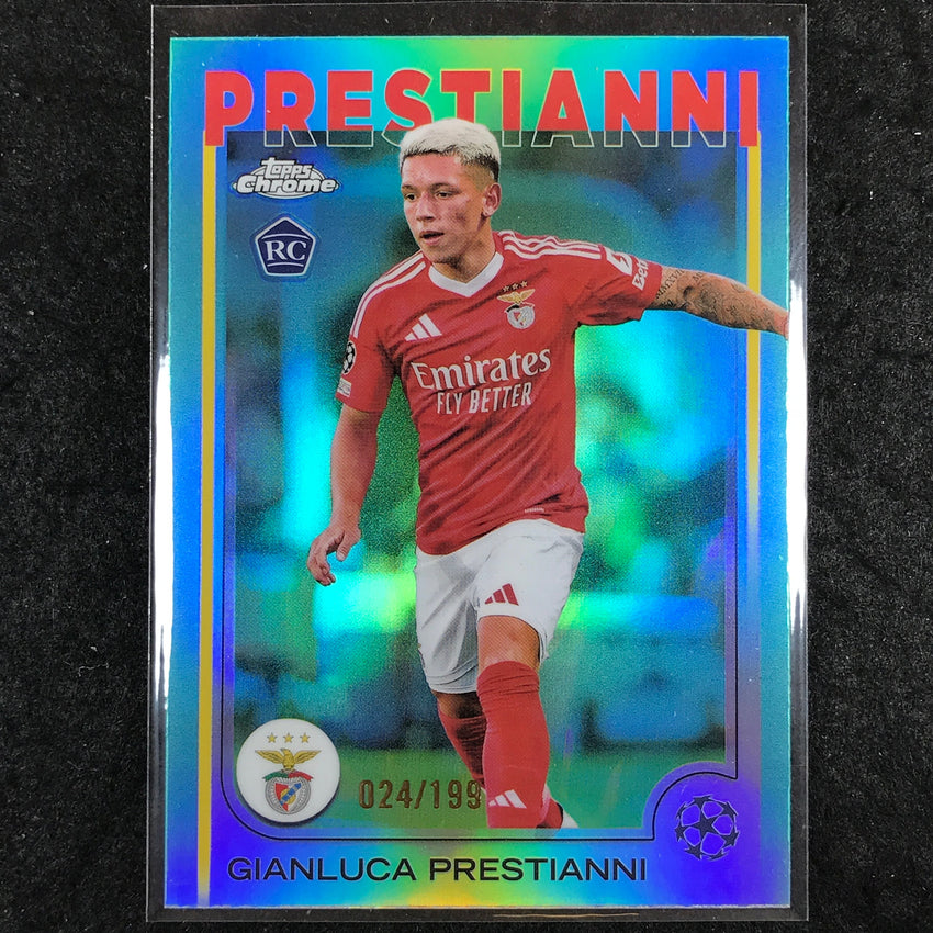 2024-25 Topps Chrome UEFA Club Comp GIANLUCA PRESTIANNI Rookie Aqua /199 #36