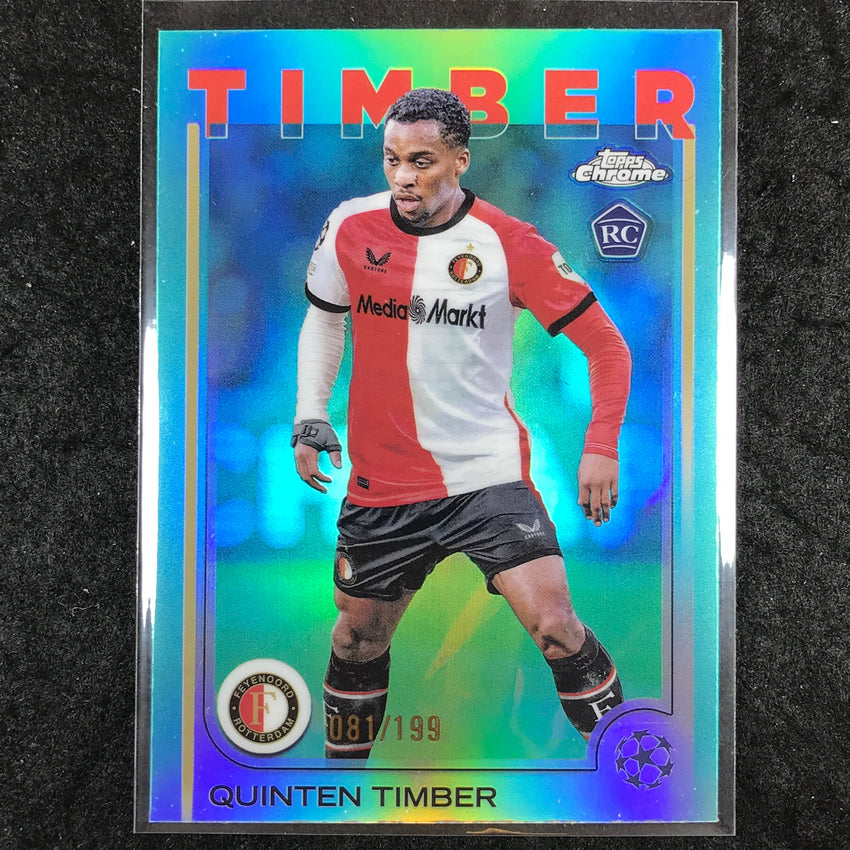 2024-25 Topps Chrome UEFA Club Comp QUINTEN TIMBER Rookie Base Aqua /199 #43