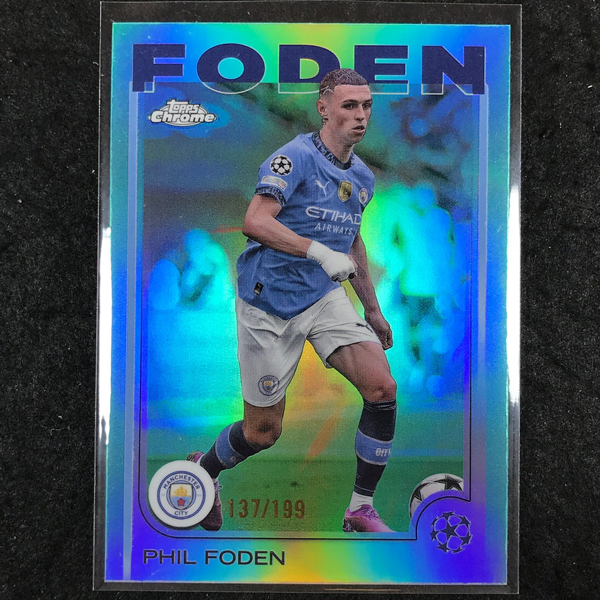 2024-25 Topps Chrome UEFA Club Comp PHIL FODEN Base Aqua /199 #47