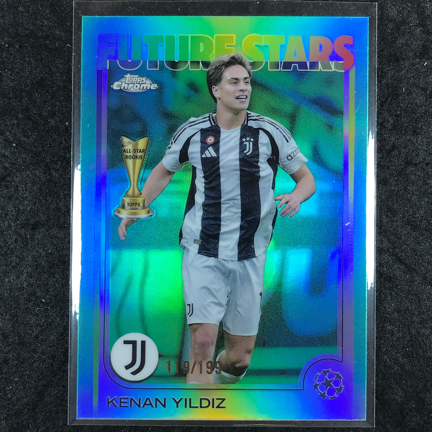 2024-25 Topps Chrome UEFA Club Comp KENAN YILDIZ Future Stars Base Aqua /199 #59