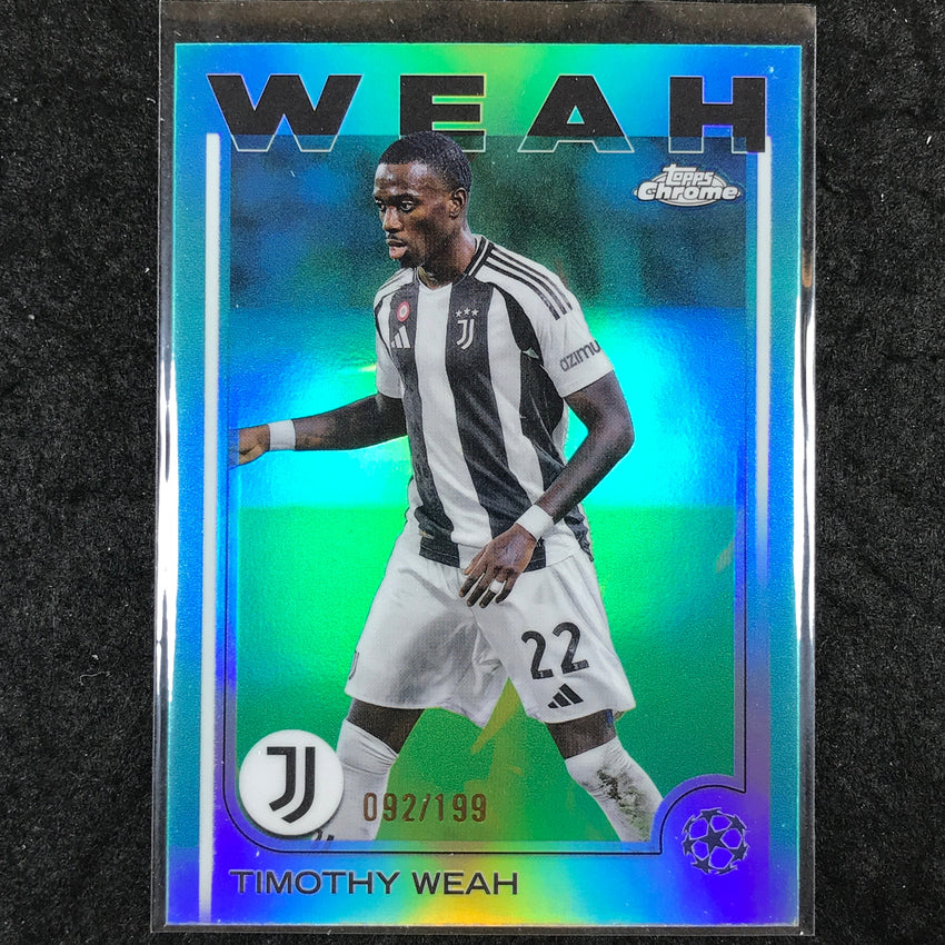 2024-25 Topps Chrome UEFA Club Comp TIMOTHY WEAH Base Aqua /199 #88
