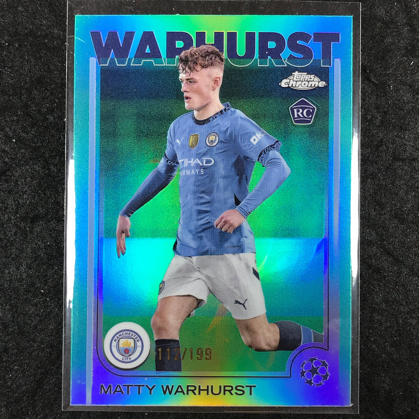 2024-25 Topps Chrome UEFA Club Comp MATTY WARHURST Rookie Base Aqua /199 #92