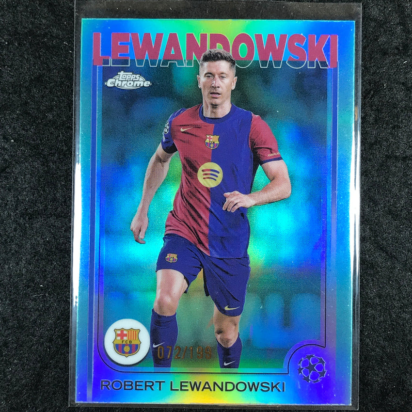2024-25 Topps Chrome UEFA Club Comp ROBERT LEWANDOWSKI Base Aqua /199 #200