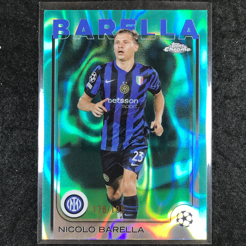 2024-25 Topps Chrome UEFA Club Comp NICOLO BARELLA Base Aqua Lava /199 #23