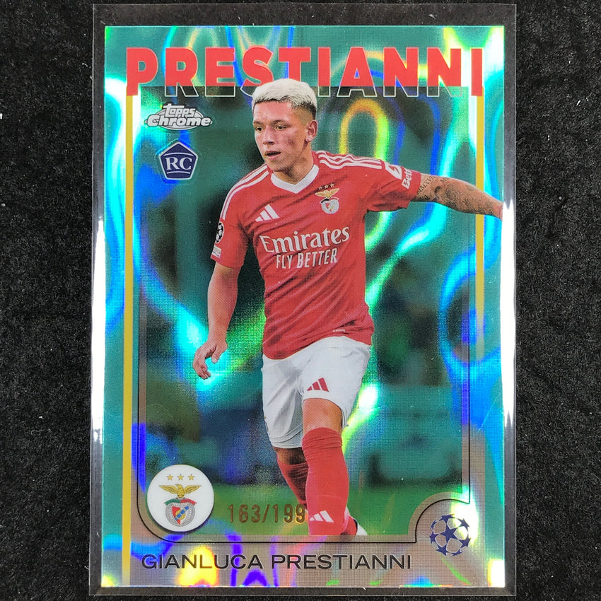 2024-25 Topps Chrome UEFA Club Comp GIANLUCA PRESTIANNI Rookie Aqua Lava /199