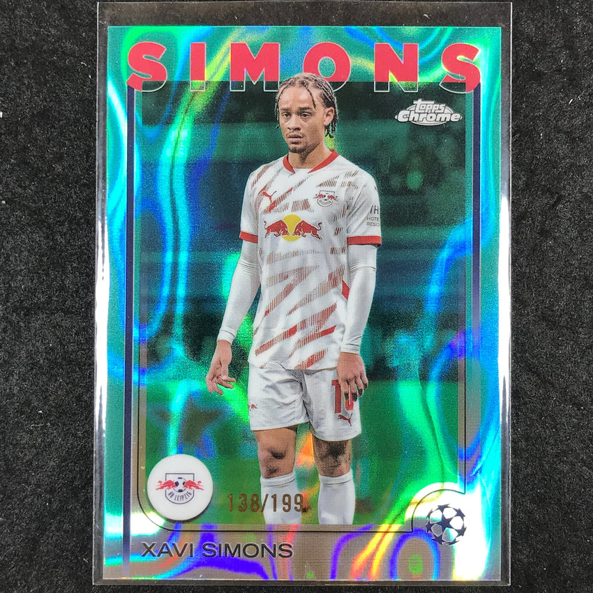 2024-25 Topps Chrome UEFA Club Comp XAVI SIMONS Base Aqua Lava /199 #37