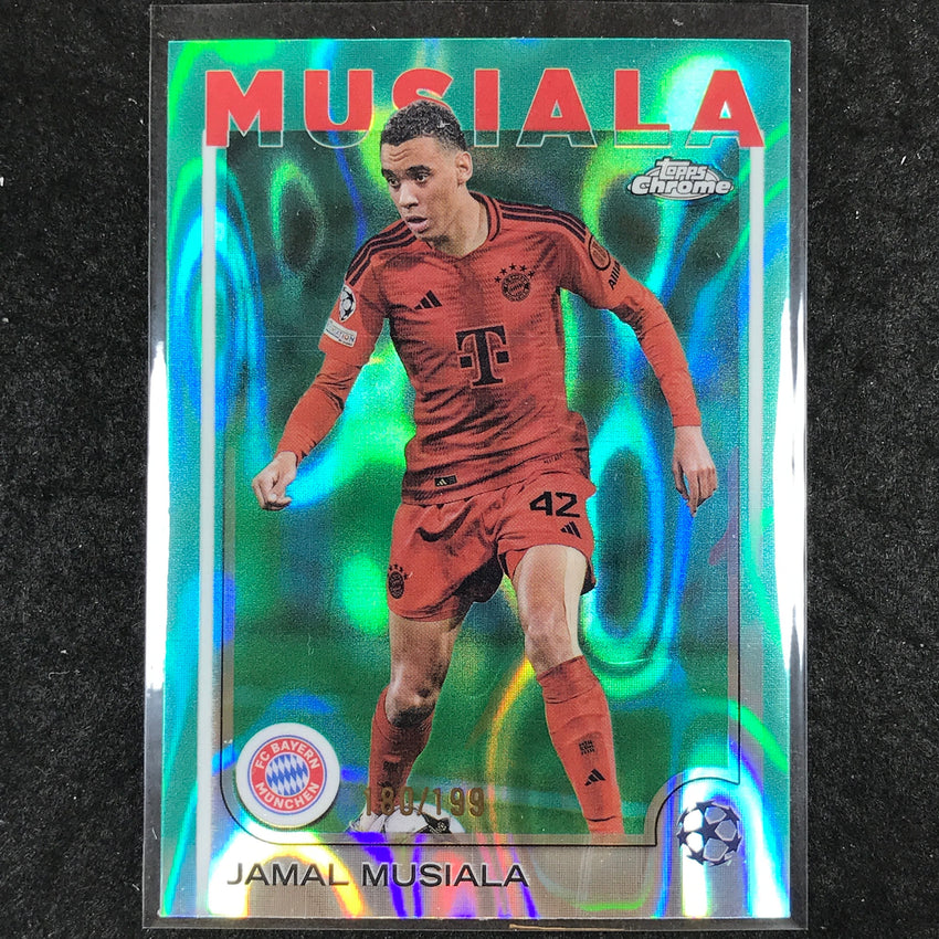 2024-25 Topps Chrome UEFA Club Comp JAMAL MUSIALA Base Aqua Lava /199 #42