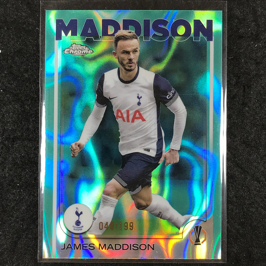 2024-25 Topps Chrome UEFA Club Comp JAMES MADDISON Base Aqua Lava /199 #45