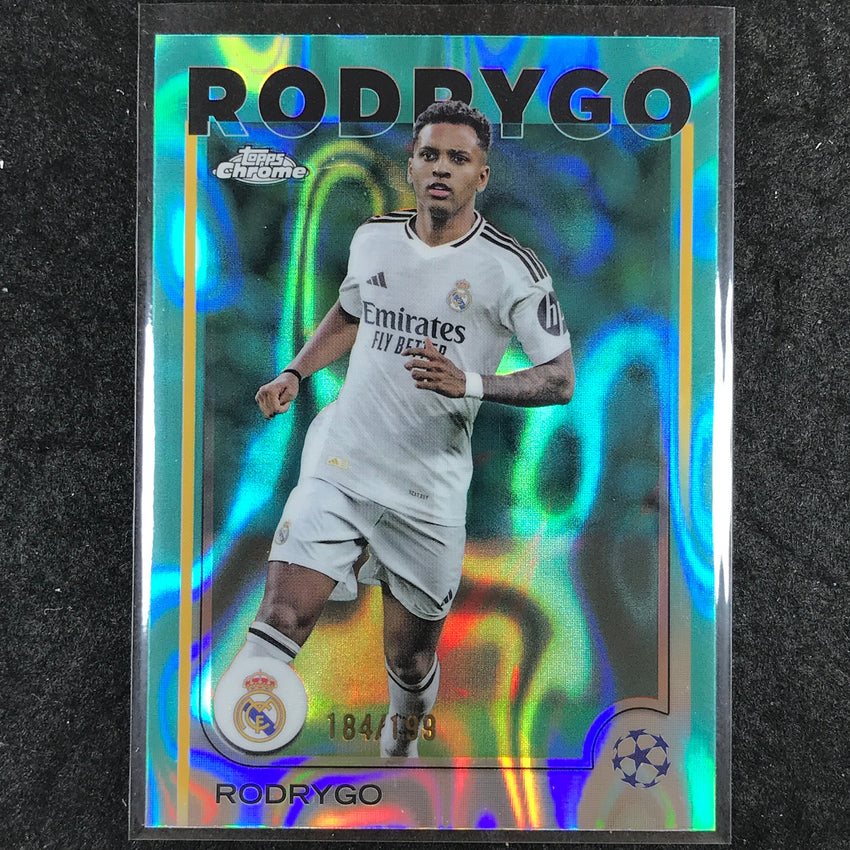 2024-25 Topps Chrome UEFA Club Comp RODRYGO Base Aqua Lava /199 #48