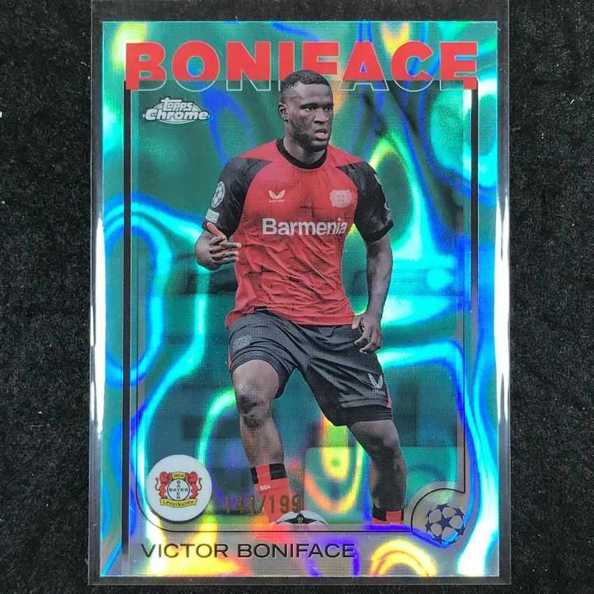 2024-25 Topps Chrome UEFA Club Comp VICTOR BONIFACE Base Aqua Lava /199 #54