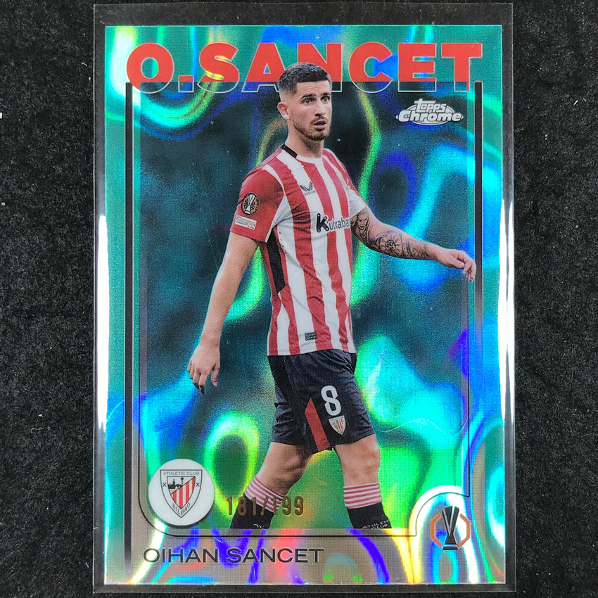 2024-25 Topps Chrome UEFA Club Comp OIHAN SANCET Base Aqua Lava /199 #72