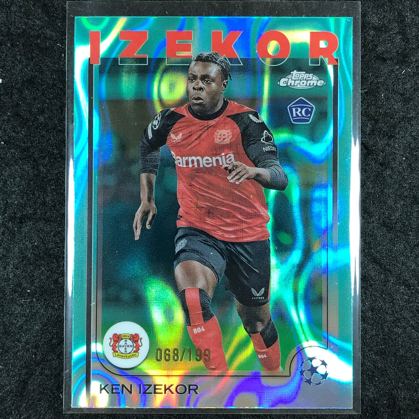 2024-25 Topps Chrome UEFA Club Comp KEN IZEKOR Rookie Base Aqua Lava /199 #75