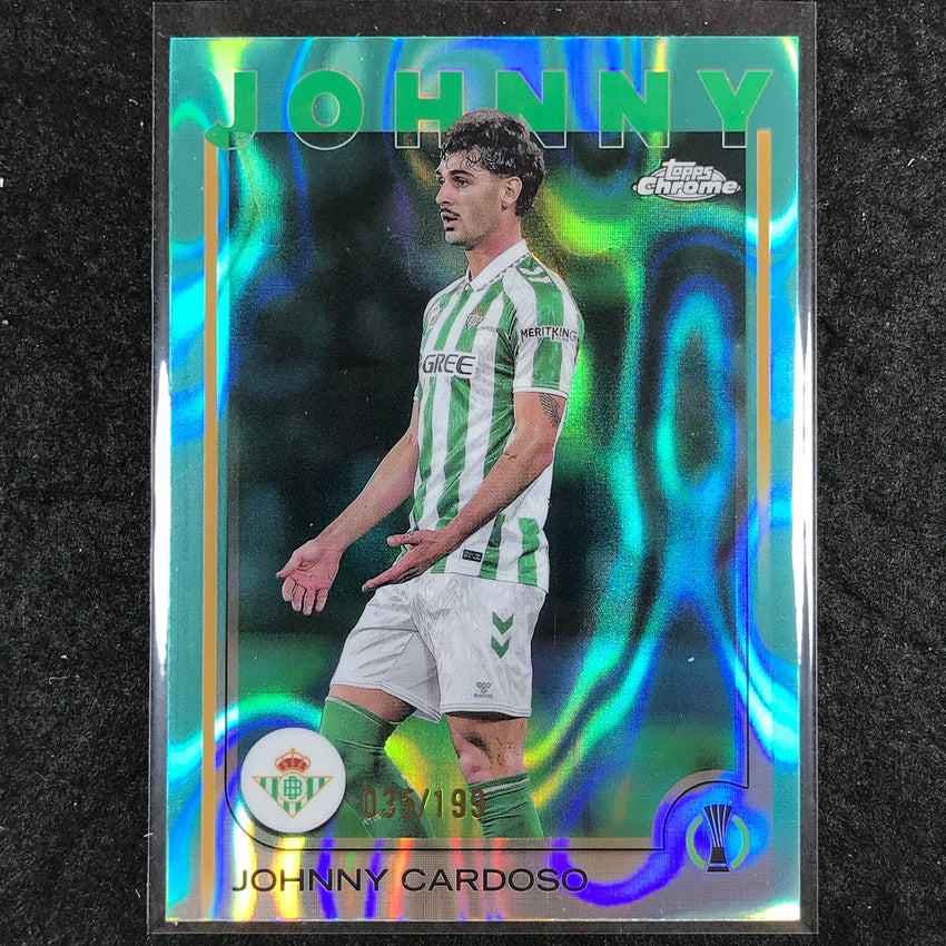 2024-25 Topps Chrome UEFA Club Comp JOHNNY CARDOSO Base Aqua Lava /199 #84