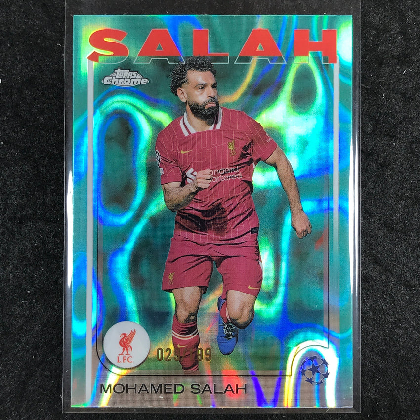 2024-25 Topps Chrome UEFA Club Comp MOHAMED SALAH Base Aqua Lava /199 #87