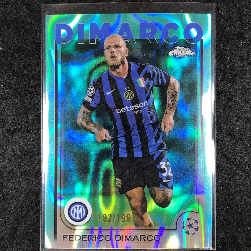 2024-25 Topps Chrome UEFA Club Comp FEDERICO DIMARCO Base Aqua Lava /199 #129