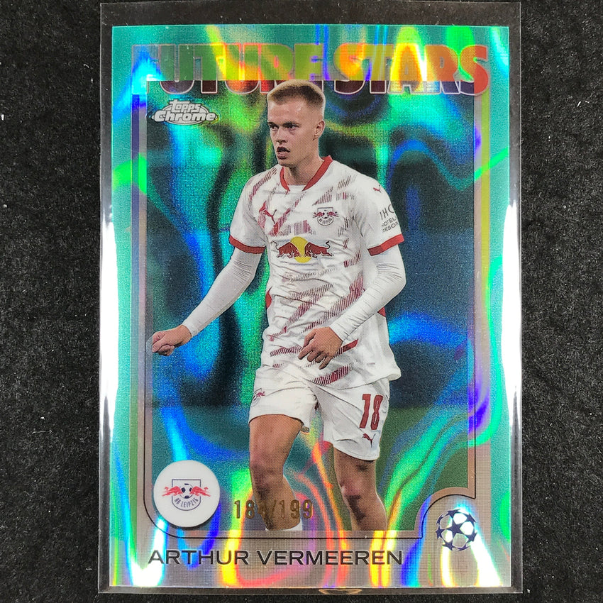 2024-25 Topps Chrome UEFA Club Comp ARTHUR VERMEEREN Future Stars Aqua Lava /199
