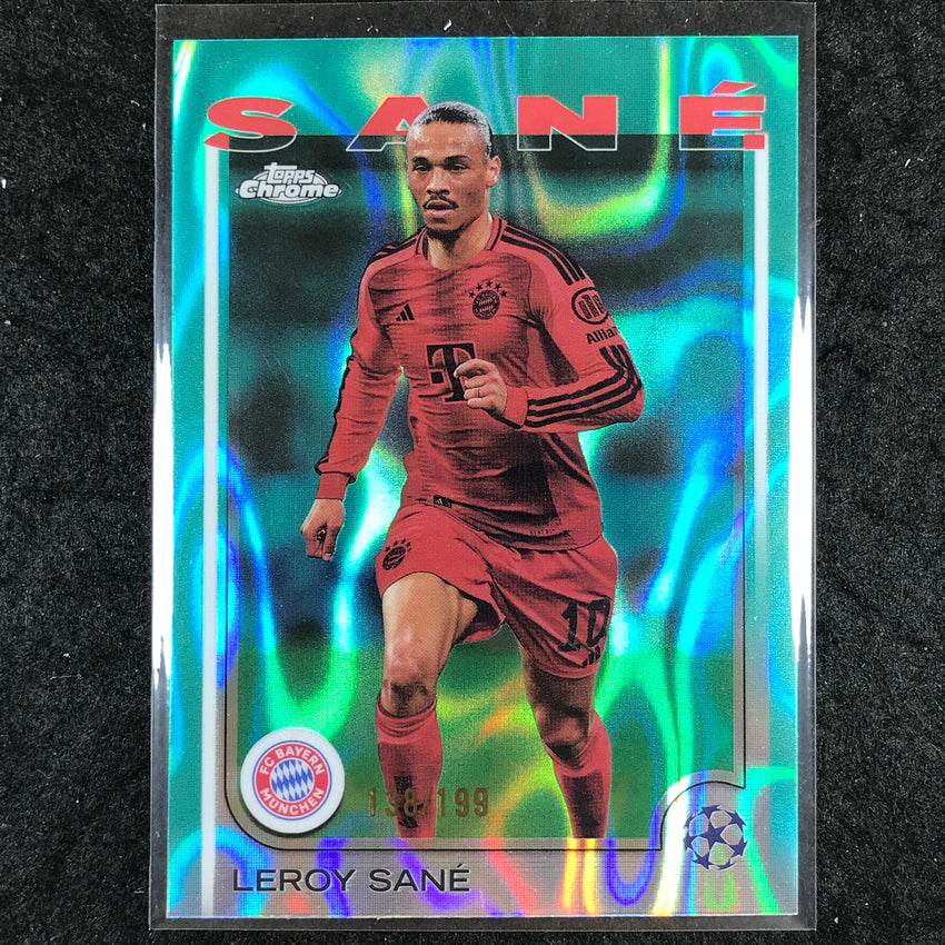 2024-25 Topps Chrome UEFA Club Comp LEROY SANE Base Aqua Lava /199 #141
