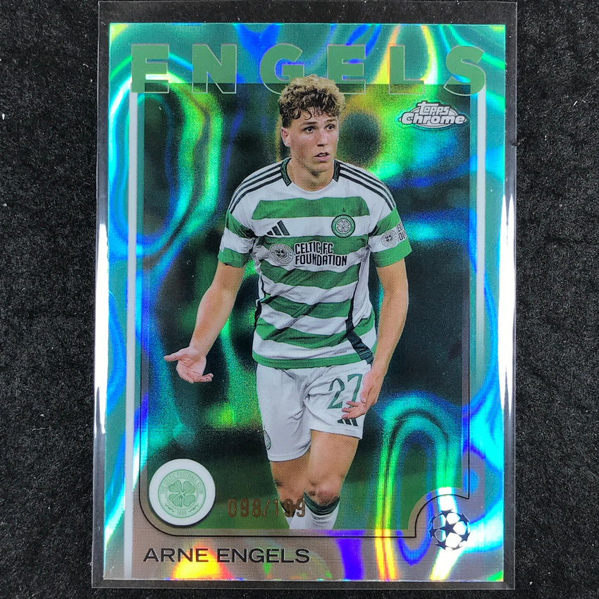 2024-25 Topps Chrome UEFA Club Comp ARNE ENGELS Base Aqua Lava /199 #151
