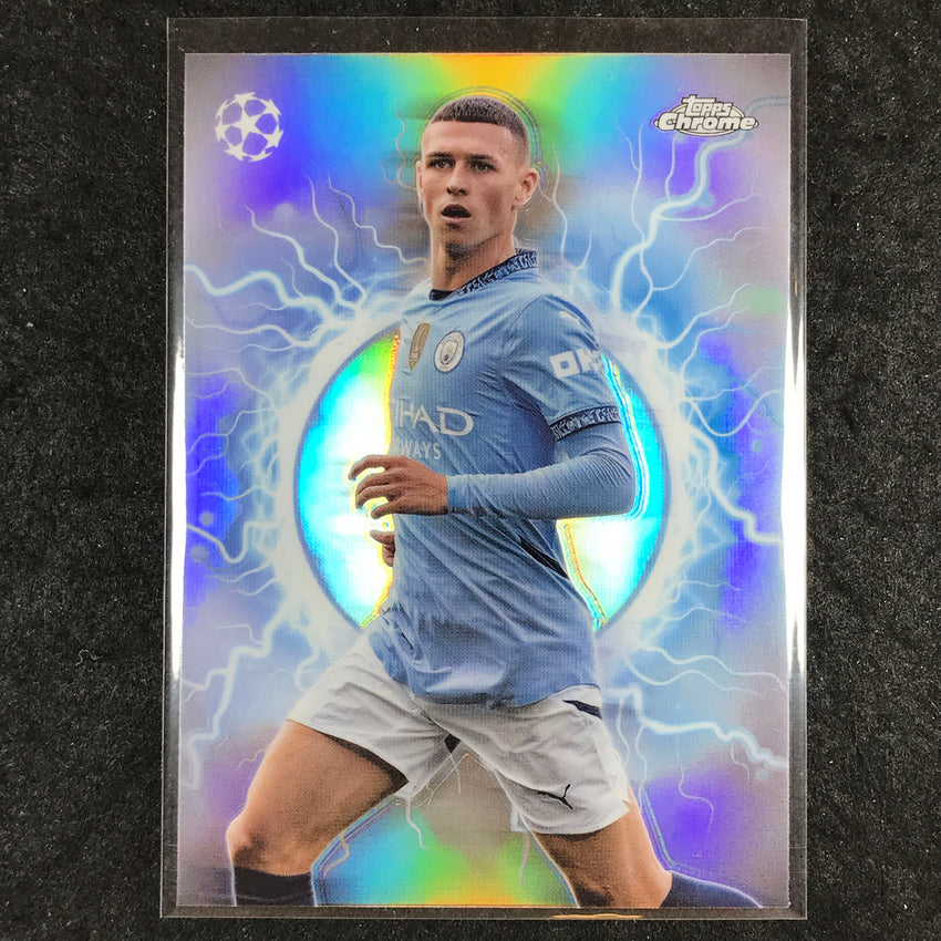 2024-25 Topps Chrome UEFA Club Comp PHIL FODEN Circle of Power High Voltage #11