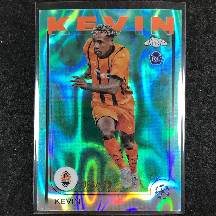 2024-25 Topps Chrome UEFA Club Comp KEVIN Rookie Base Aqua Lava /199 #157