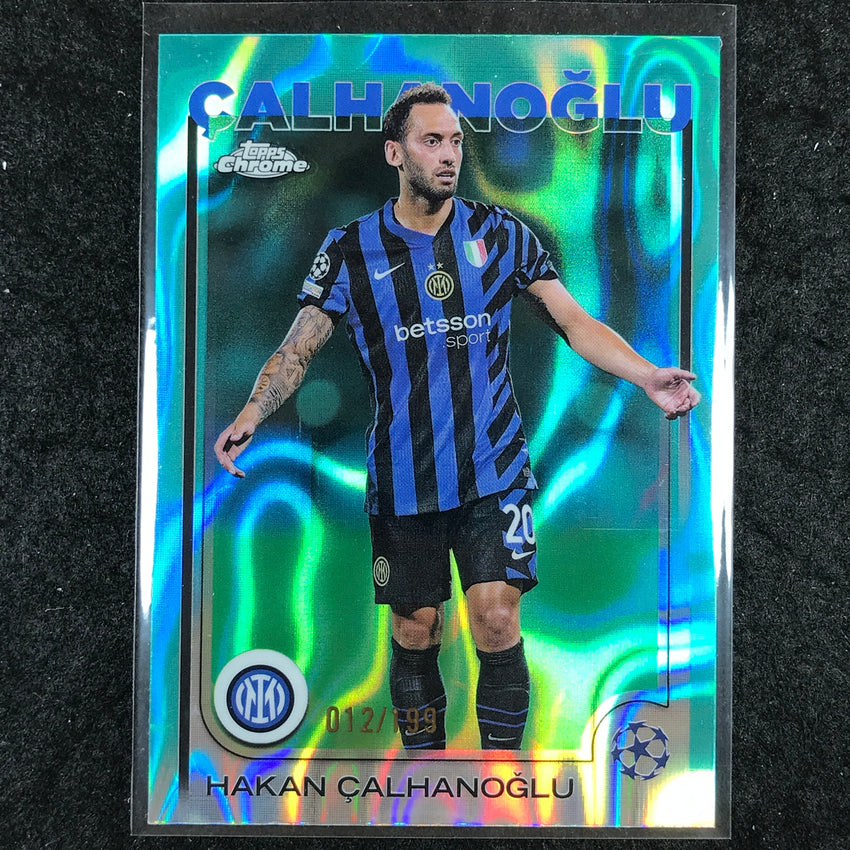 2024-25 Topps Chrome UEFA Club Comp HAKAN CALHANOGLU Base Aqua Lava /199 #165