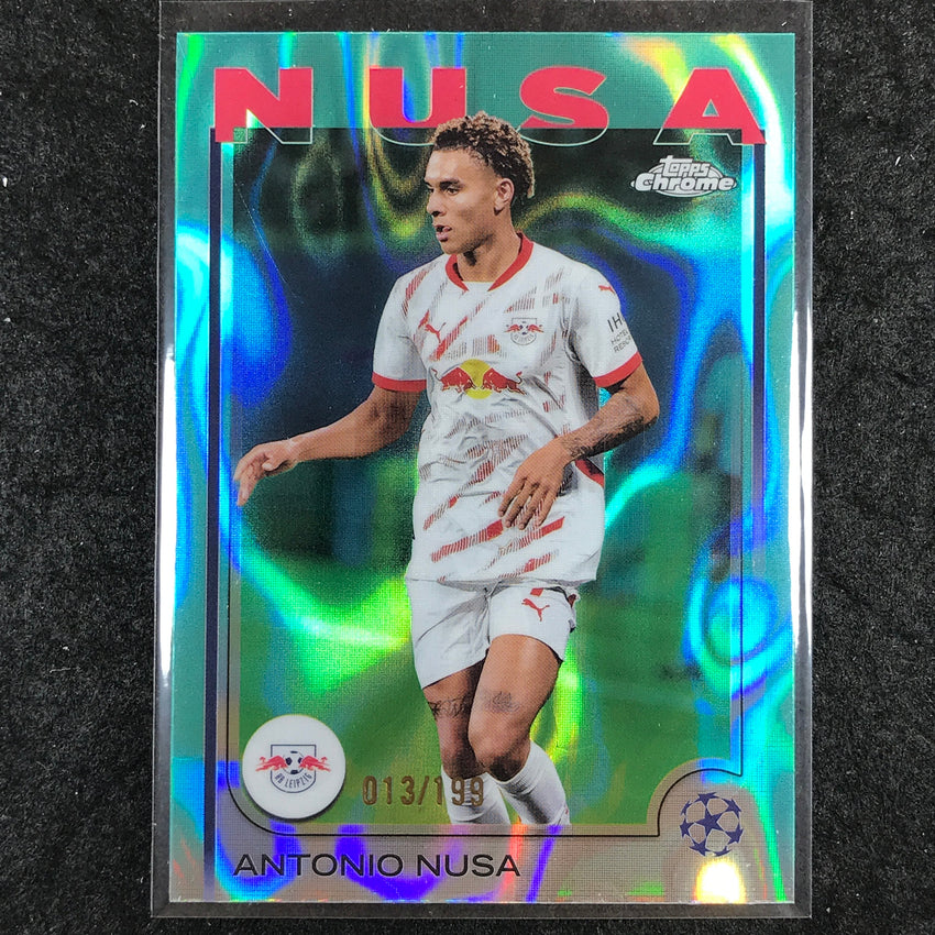 2024-25 Topps Chrome UEFA Club Comp ANTONIO NUSA Base Aqua Lava /199 #175