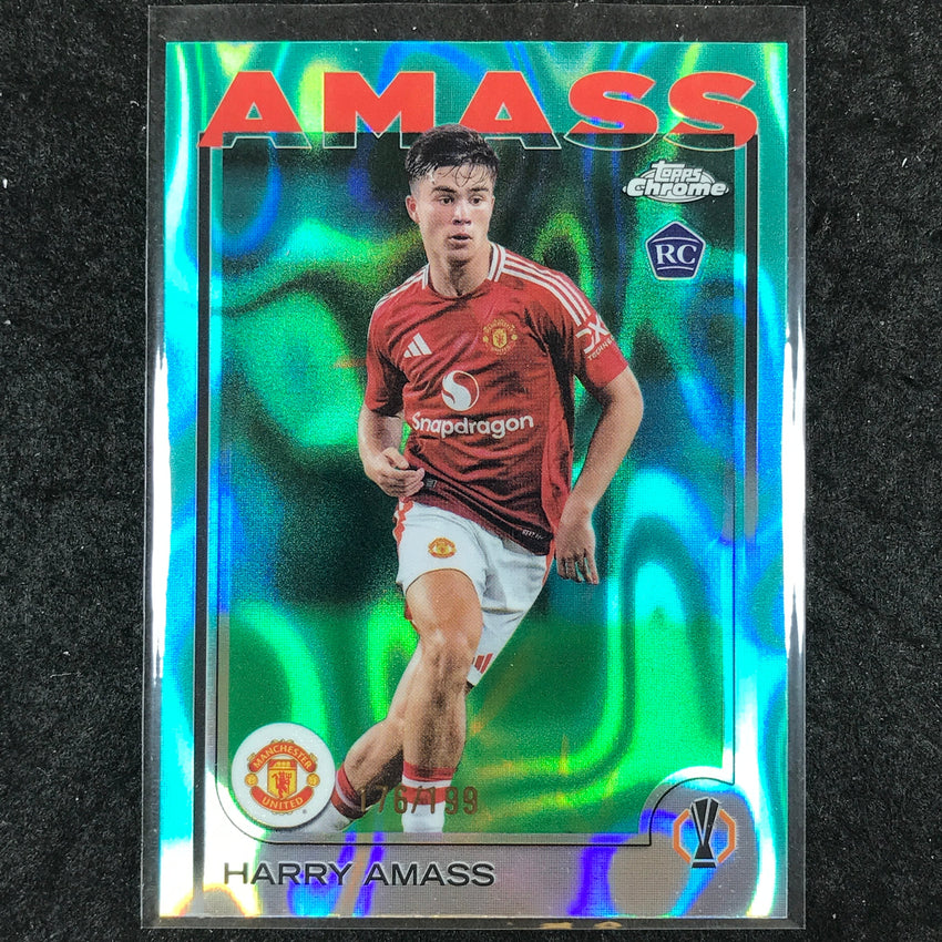 2024-25 Topps Chrome UEFA Club Comp HARRY AMASS Rookie Base Aqua Lava /199 #179