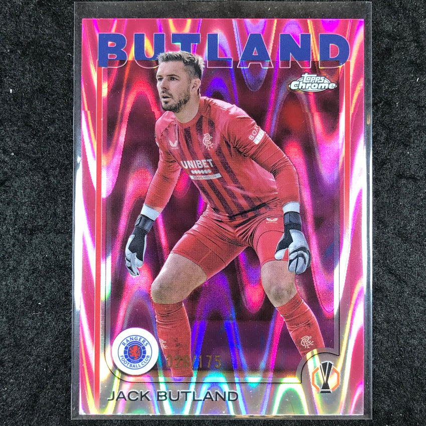 2024-25 Topps Chrome UEFA Club Comp JACK BUTLAND Base Neon Pink RayWave /175 #13