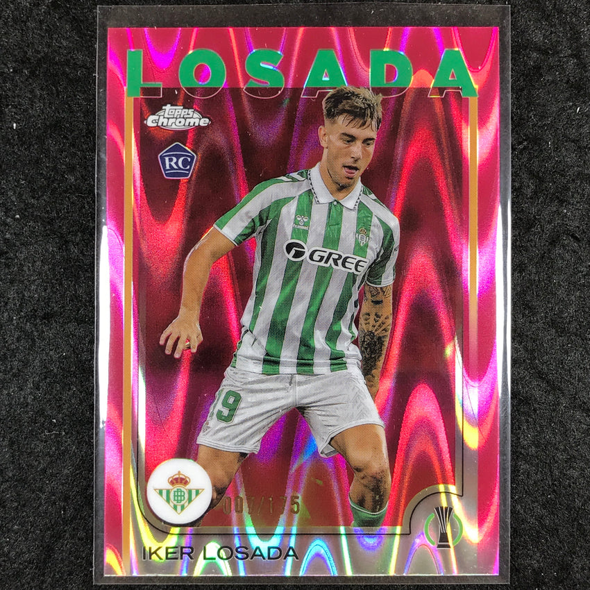 2024-25 Topps Chrome UEFA Club Comp IKER LOSADA Rookie Neon Pink /175 #19