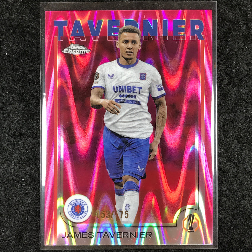 2024-25 Topps Chrome UEFA Club Comp JAMES TAVERNIER Neon Pink RayWave /175 #26