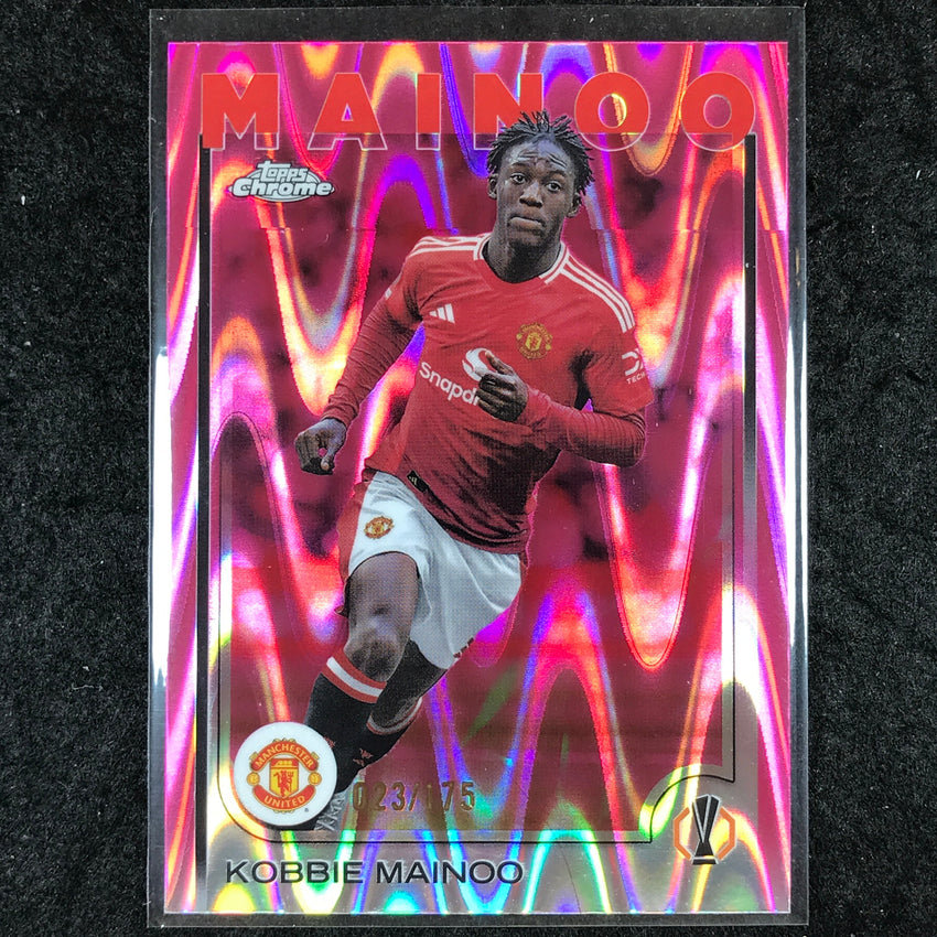 2024-25 Topps Chrome UEFA Club Comp KOBBIE MAINOO Neon Pink RayWave /175 #29