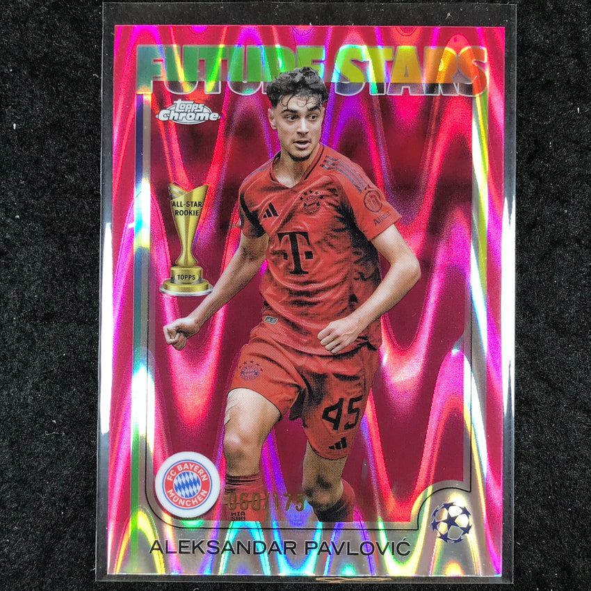 2024-25 Topps Chrome UEFA Club Comp ALEKSANDAR PAVLOVIC Future Stars Pink /175