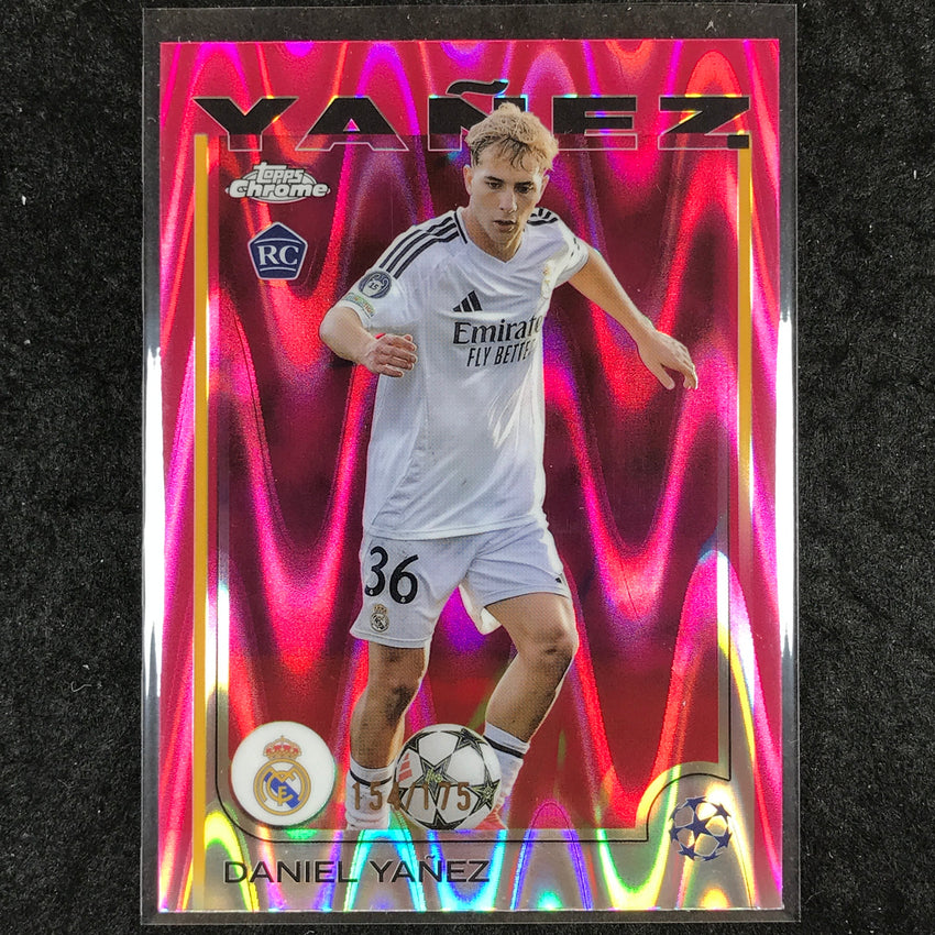 2024-25 Topps Chrome UEFA Club Comp DANIEL YANEZ Rookie Pink RayWave /175 #66