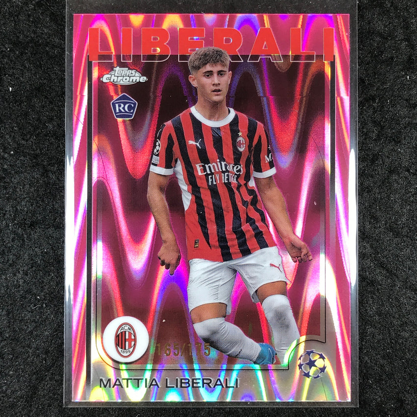 2024-25 Topps Chrome UEFA Club Comp MATTIA LIBERALI Rookie Pink RayWave /175 #82