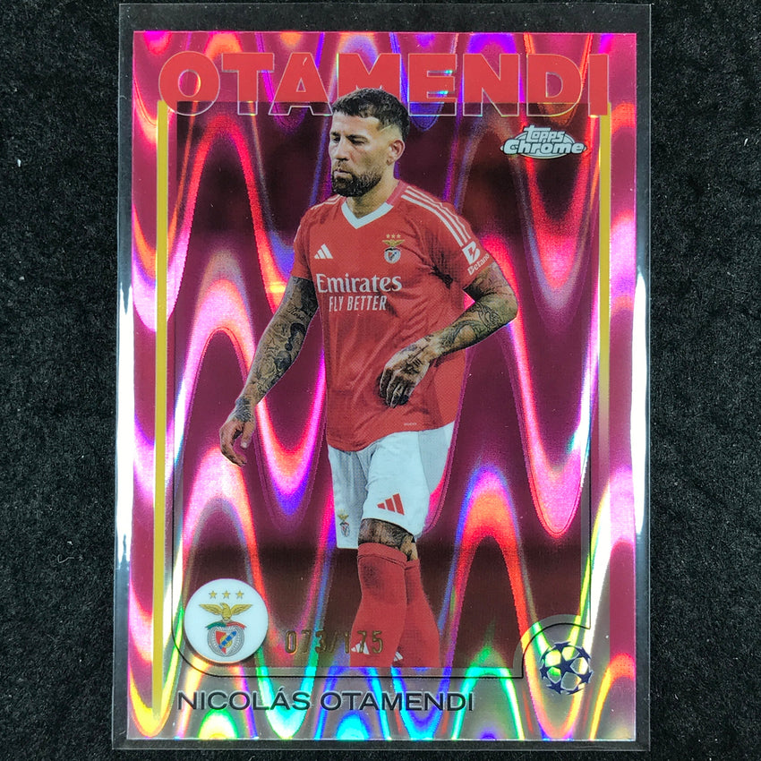2024-25 Topps Chrome UEFA Club Comp NICOLAS OTAMENDI Neon Pink RayWave /175 #86