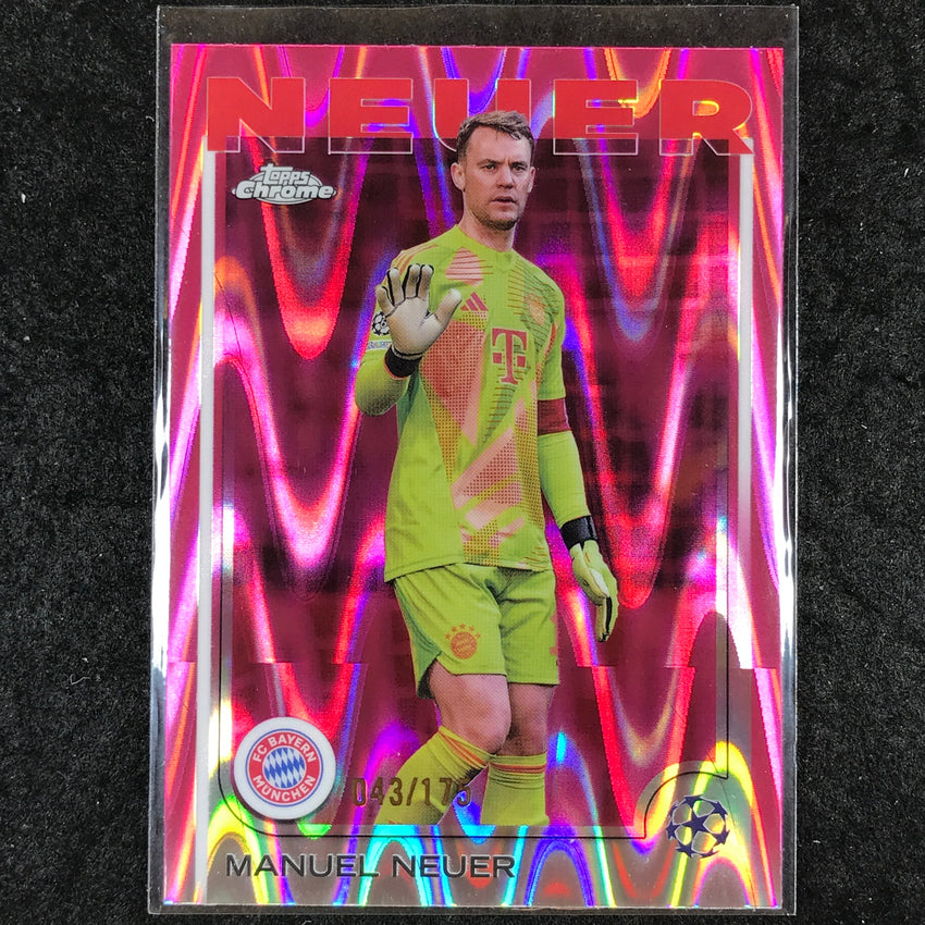 2024-25 Topps Chrome UEFA Club Comp MANUEL NEUER Neon Pink RayWave /175 #101