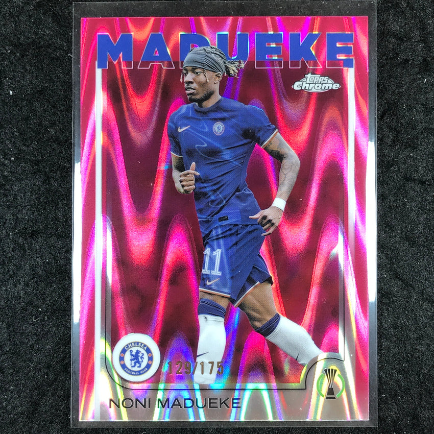 2024-25 Topps Chrome UEFA Club Comp NONI MADUEKE Neon Pink RayWave /175 #113