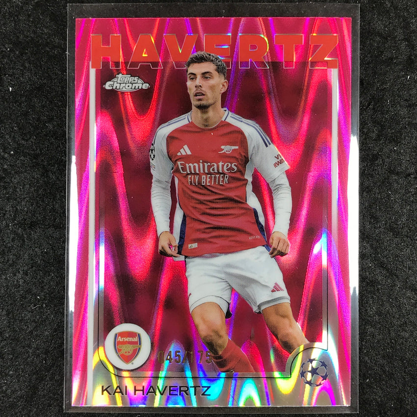 2024-25 Topps Chrome UEFA Club Comp KAI HAVERTZ Base Neon Pink RayWave /175 #125