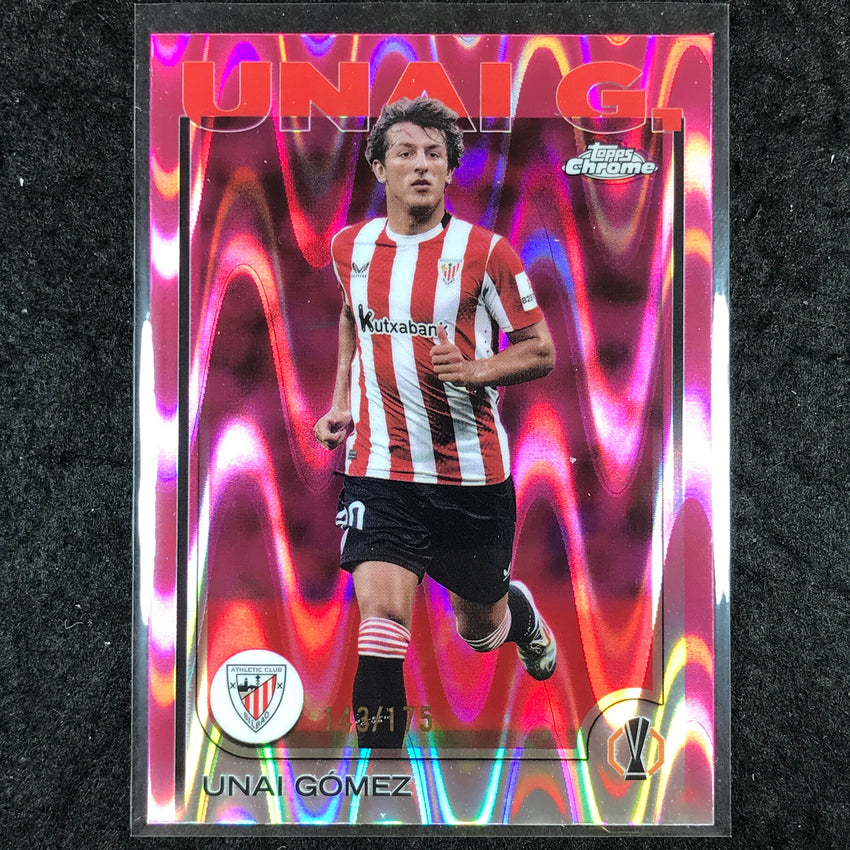 2024-25 Topps Chrome UEFA Club Comp UNAI GOMEZ Base Neon Pink RayWave /175 #145