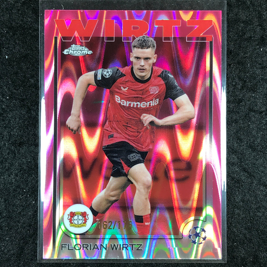 2024-25 Topps Chrome UEFA Club Comp FLORIAN WIRTZ Neon Pink RayWave /175 #150