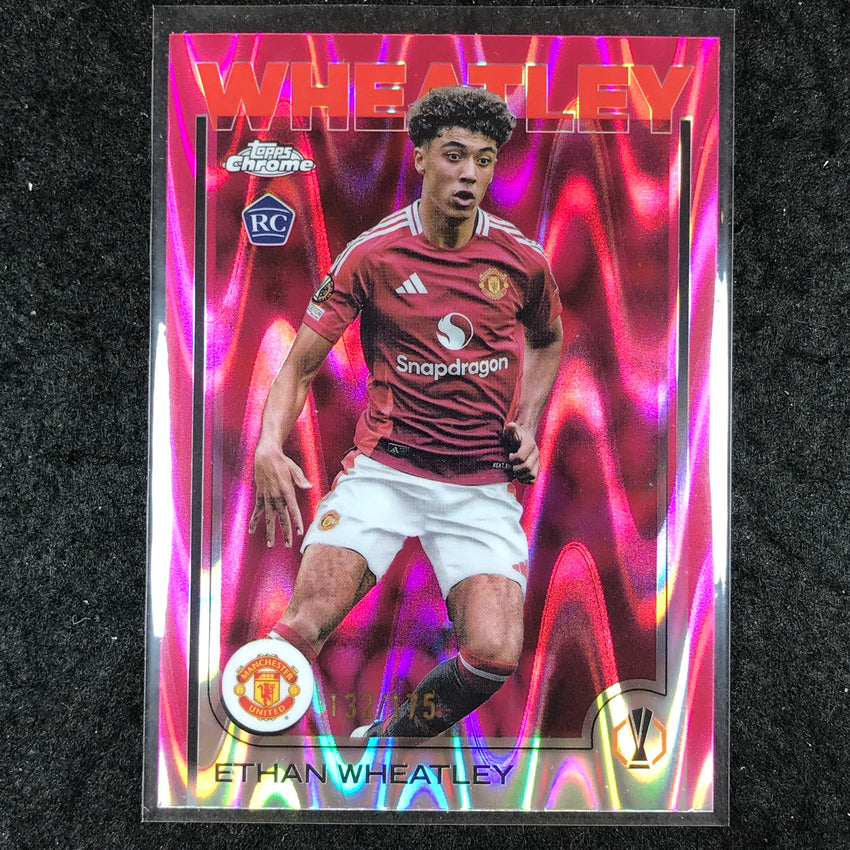 2024-25 Topps Chrome UEFA Club Comp ETHAN WHEATLEY Rookie Neon Pink /175 #180
