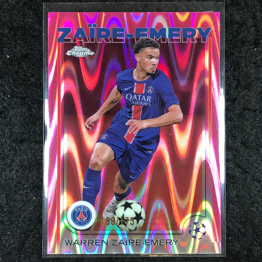 2024-25 Topps Chrome UEFA Club Comp WARREN ZAIRE-EMERY Pink RayWave /175 #197