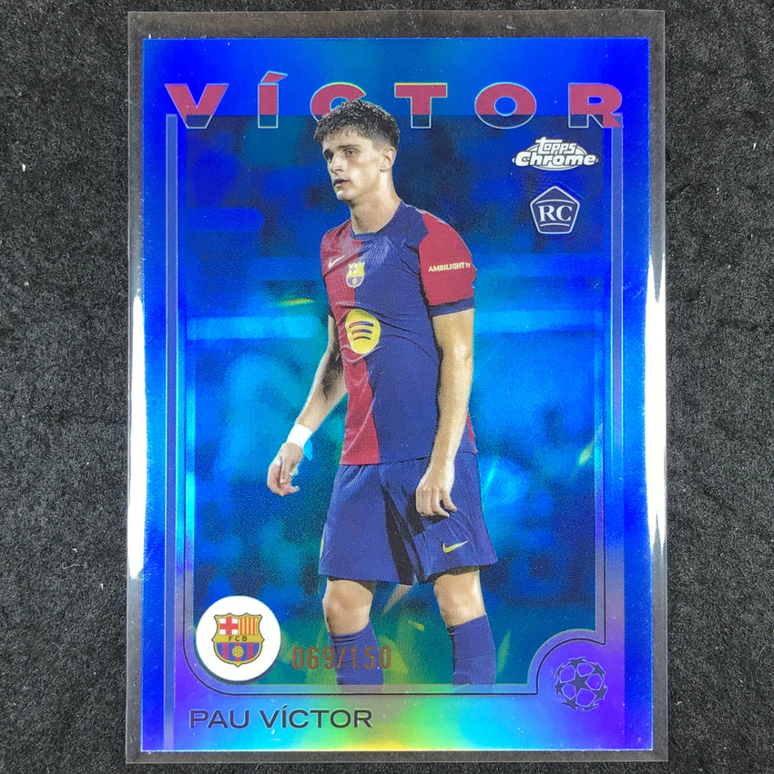 2024-25 Topps Chrome UEFA Club Comp PAU VICTOR Rookie Base Blue /150 #16
